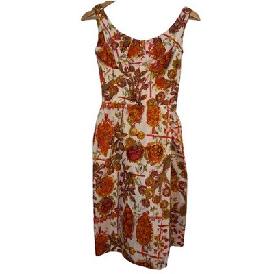 Vtg 60s Alexander Lipton California Sydney Garr Jumpsuit Floral Tropical Dress