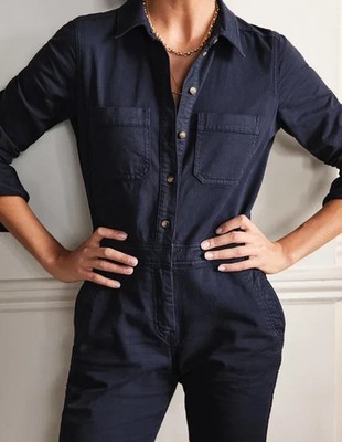 Boden - Carly Cotton Jumpsuit - Damen Overall Taschen Navy NEU UK 12 T EU 40