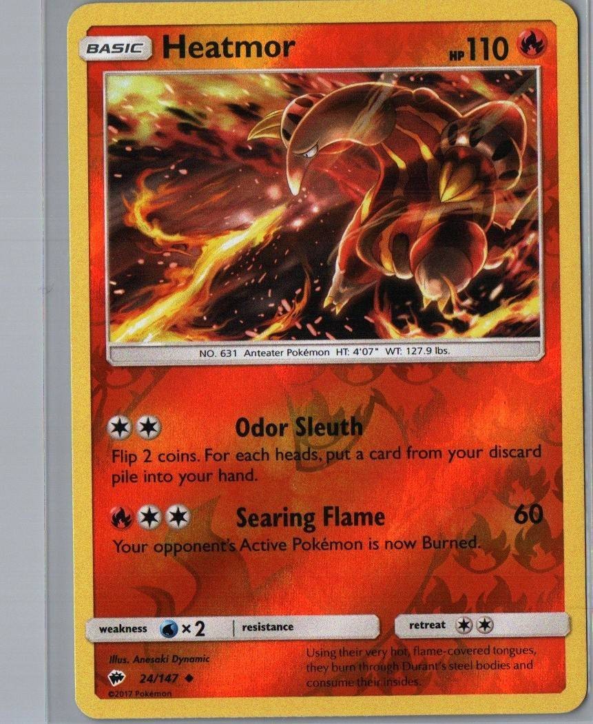 Heatmor 24/147 Uncommon Burning Shadows Pokemon Reverse Holo Lightly Played