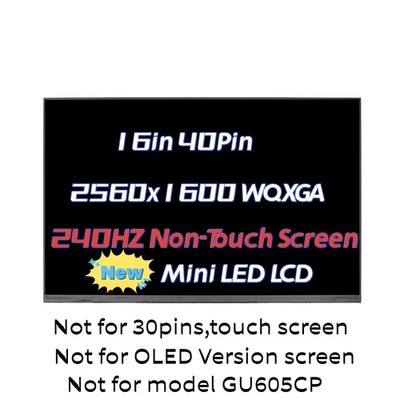 240HZ Panel 16'' QHD LCD SCREEN for Asus ROG Zephyrus M16 GU604VY GU604VY-XS97