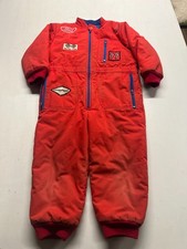 Vtg Tootsie Roll Racing Jumpsuit Snowsuit Red Full Zip Outdoor Kid Boys Sz 16x14