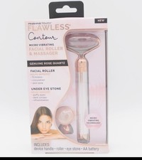 Finishing Touch Flawless Contour Vibrating Facial Roller  Massager Rose Quartz