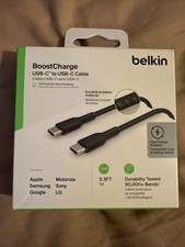Image of Belkin BoostCharge Braided USB-C to USB-A Cable 1m Black
