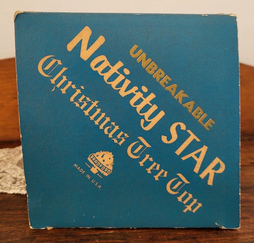 VINTAGE BRADFORD NATIVITY STAR REFLECTIVE CHRISTMAS TREE TOPPER MCM 8"X10" - Picture 9 of 9