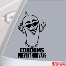 Condoms Prevent Minivans Vinyl Decal Sticker Car Window Bumper No Baby On Board