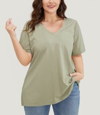 Image of NWT Size-18/20-2X BloomChic UltraCool Solid Regular Sleeve T-Shirt-Sage