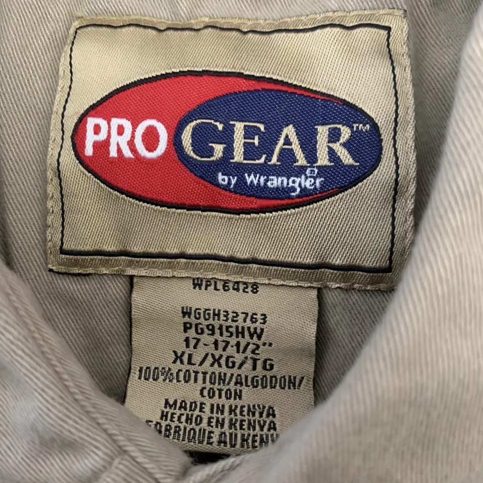 Wrangler Pro Gear Shirt Mens XL Long Sleeve Khaki Camo Shooting Patch Hunting - Image 3 of 4