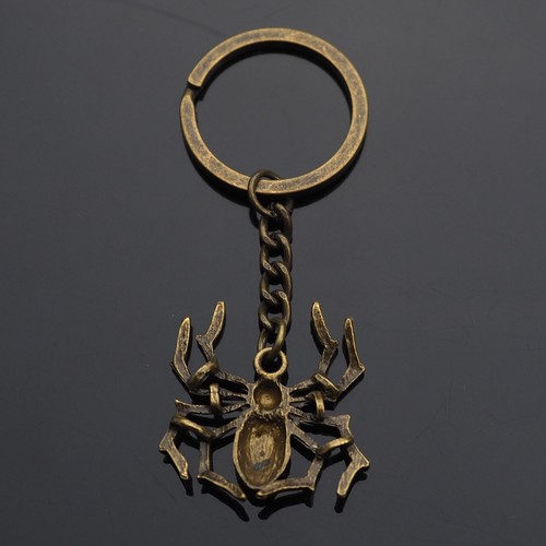 Spider Keychain Classic Style Halloween Bronze Charm Key Chain Gift - Picture 5 of 6