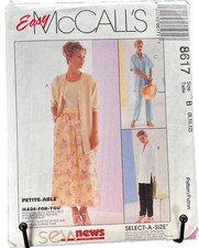 McCall s Sewing Pattern Shirt Pants Skirt 8617 Uncut Sizes 8 10 12 1997 Vintage