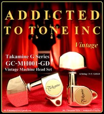 Takamine G Series Vintage Tuner Machine Head Set  /  NOS  /  Gold  /  6 String