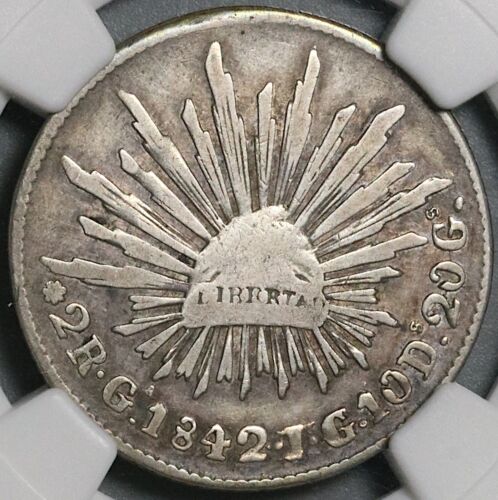 1842/32-Ga NGC F 12 Mexico 2 Reales Guadalajara Rare Coin POP 1/0 (24070801C) - Picture 2 of 6