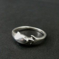 Ring Silver Dolphin Head and Tail Band Sterling 925 Ring Band Size 6 1/2