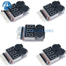 2/5/10PCS 1-8S 2 in 1 Li-ion Lipo Battery Low Voltage Meter Tester Buzzer Alarm