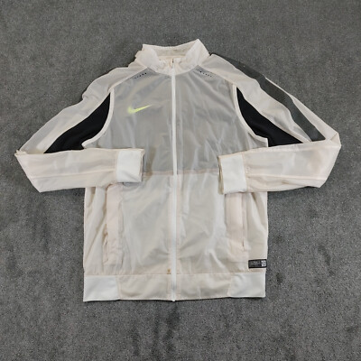 Nike Jacket Mens Small White Windbreaker Authentic Football Y2K 2000s Flawed