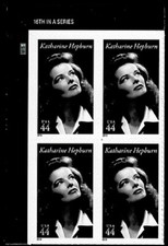 US 2010 SC#4461 KATHARINE HEPBURN LEGENDS OF HOLLY.  POSTAGE U.L. P# BLOCK OF 4