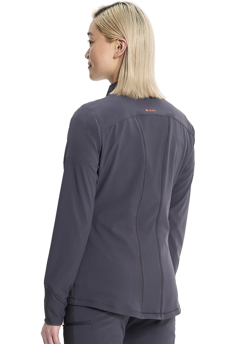 Infinity GNR8 Women's Scrubs Zip Front Jacket IN320A PWT Pewter