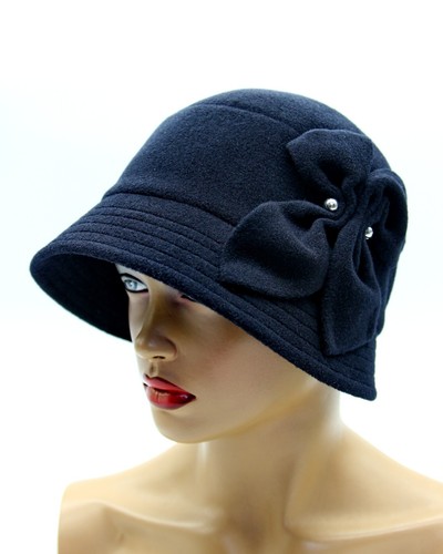 Women's Blue Cloche Hat – Elegant 1920s Flapper Style, Timeless & Stylish - Picture 6 of 9