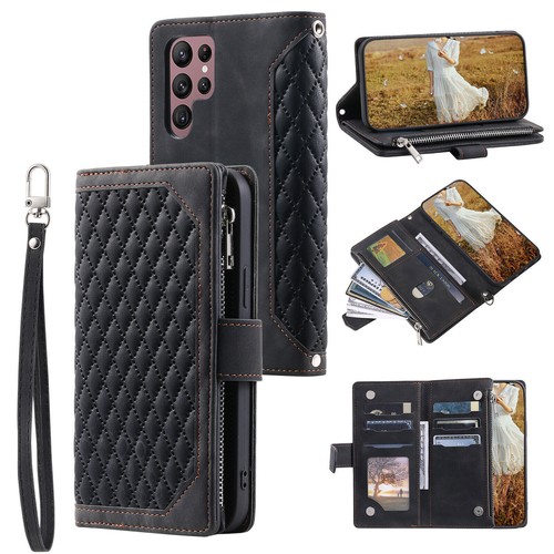 Luxury Grid Totem Leather Wallet Cover Case For A15 A53 A54 A13 A14 A23 A12 A05 - Picture 14 of 29