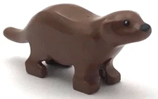 Lego New Reddish Brown Otter with Black Eyes and Nose Part
