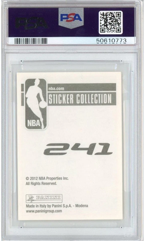 Graded 2012-13 Panini Stickers Anthony Davis #241 Rookie RC Basketball Card PSA - Image 2 of 2