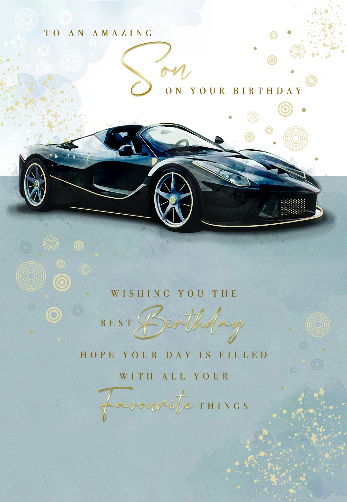 Birthday Card Son Male - Foil - Cherry Orchard 5.6"" x 8.2""