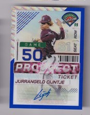 2024 Panini Prospect GAME TICKET BLUE WAVE PRIZM AUTO JURRANGELO CIJNTJE 58/75