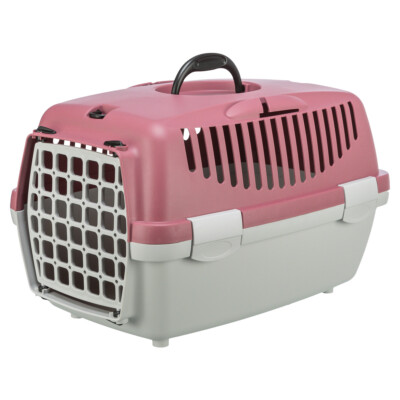 Trixie Capri Transportbox hellgrau/altrosa für Katzen mit Tragegriff