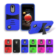 For Boost Mobile LG Tribute Dynasty Hybrid Armor Kickstand ShockProof Case Cover