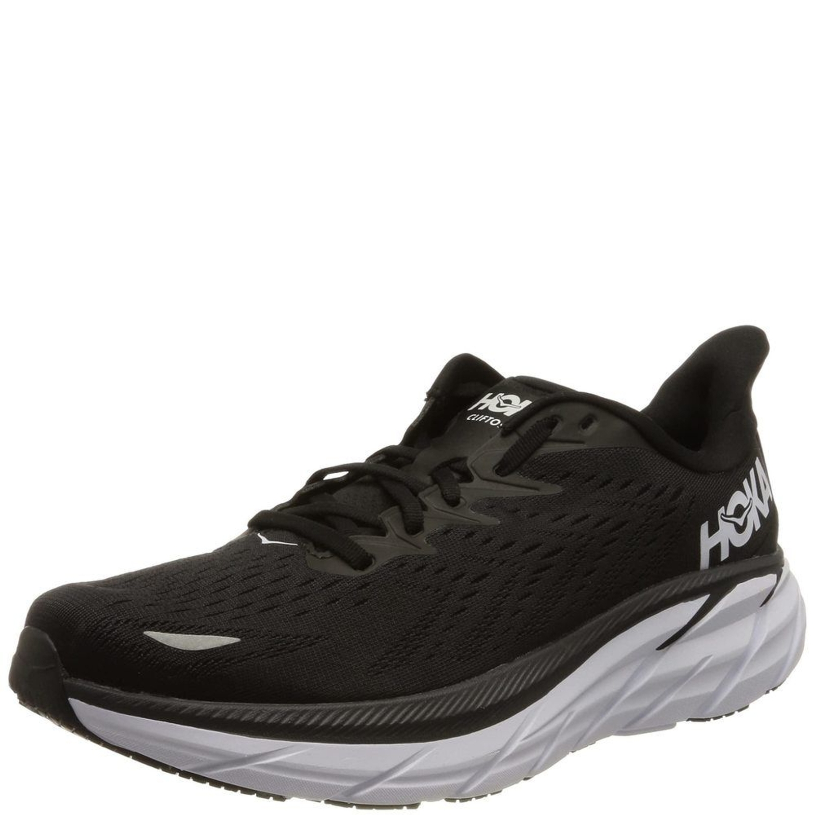 Hoka One One Clifton 8 para mujer - negro blanco - 6,5 Reino Unido