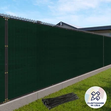 8FT Privacy Fence Screen Windscreen Fencing Mesh Shade Cover Green Custom Sizes