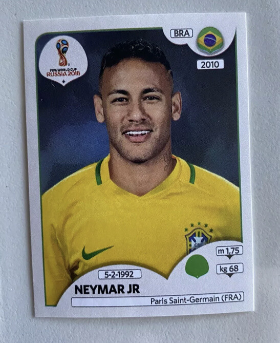 2018 Panini FIFA World Cup Russia Sticker NEYMAR Brazil RARE Pink BACK
