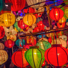 Set of 30 pcs Vietnamese silk lanterns 5 inch decorate the garden