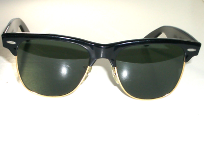 54MM VINTAGE B&L RAY BAN W1272 GOLD/BLACK BLEND G15 UV WAYFARER