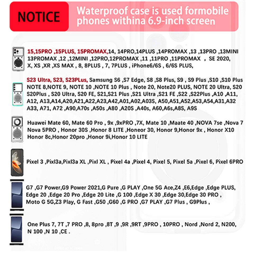 Self Check Waterproof Case Cover For Xiaomi 13T Redmi 13C Note 12 11S 13 Pro - Image 4 of 4