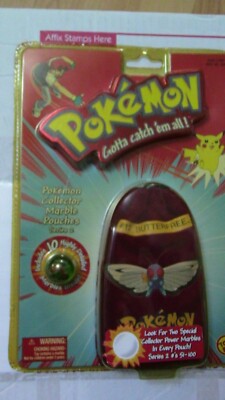 10 pokemon marbles in packaging Opened never used #12 Butterfree bag