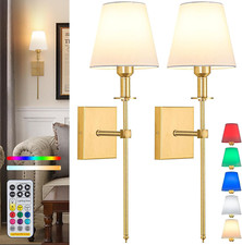 Wall Lights Battery Operated Wall Sconces Set of 2,Gold Rechargeable Wall Lig...