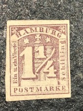 HAMBOURG 1 1/4 S. Mi 8f (*) no gum D - CV 100 Euros (A2De1)