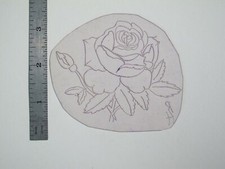 vtg 1960s 70s Tattoo Flash acetate stencil Ornate Rose signed RS4