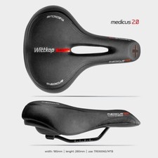 WITTKOP Sella da bicicletta con innovativo concetto Medicus a 5 zone e imbottitura ortopedica in memory foam I Sella da bicicletta confortevole per uomini e donne I MTB, trekking, città