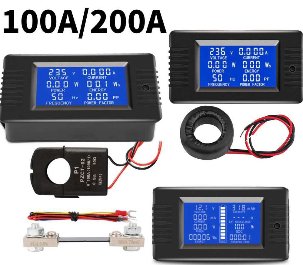 DC Shunt Battery Monitor Voltmetro DC 0-200V Shunt 100A Amperometro Digitale, Capacità della Batteria Misuratore, Multimetro Tensione Corrente per Batteria Auto RV Solare (PZEM-015 100A shunt DC Shunt Battery Monitor Voltmetro DC 0-200V Shunt 100A Amperometro Digitale, Capacità della Batteria Misuratore, Multimetro Tensione Corrente per Batteria Auto RV Solare (PZEM-015 100A shunt