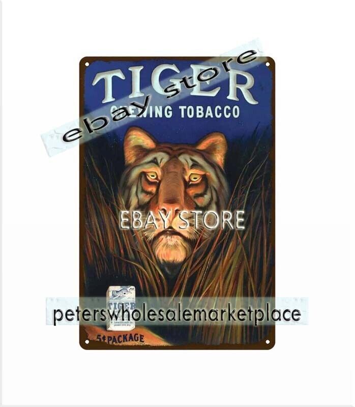 nostalgic wall art wall art Tiger Chewing Tobacco metal tin sign