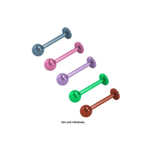Joyería corporal bola Labret Monroe titanio anodizado neón 16 g 5/16" longitud Foto 2 de 4
