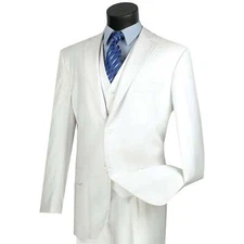 BIG & TALL Men's White 3-Piece 2-Button Classic-Fit Suit NWT