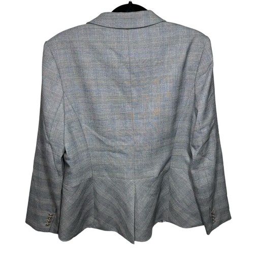 Tommy Hilfiger One Button Gray Blue Plaid Blazer Jacket - Picture 4 of 5