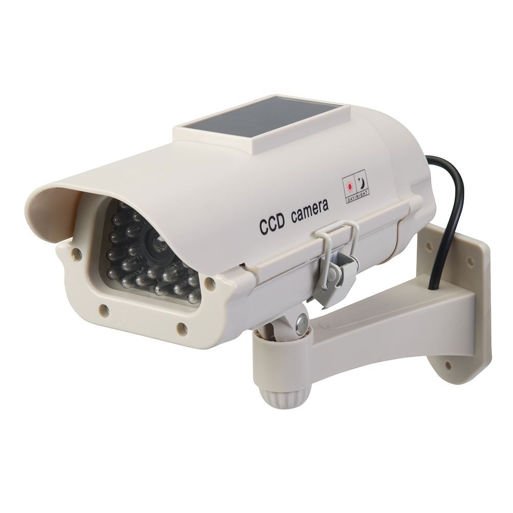 Silverline – Solar-Powered Dummy CCTV Camera with LED – Solar