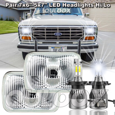 5x7 7x6 LED Headlight H4 Hi-Lo Beam For Ford Aerostar Bronco F150 F250 F650 F750