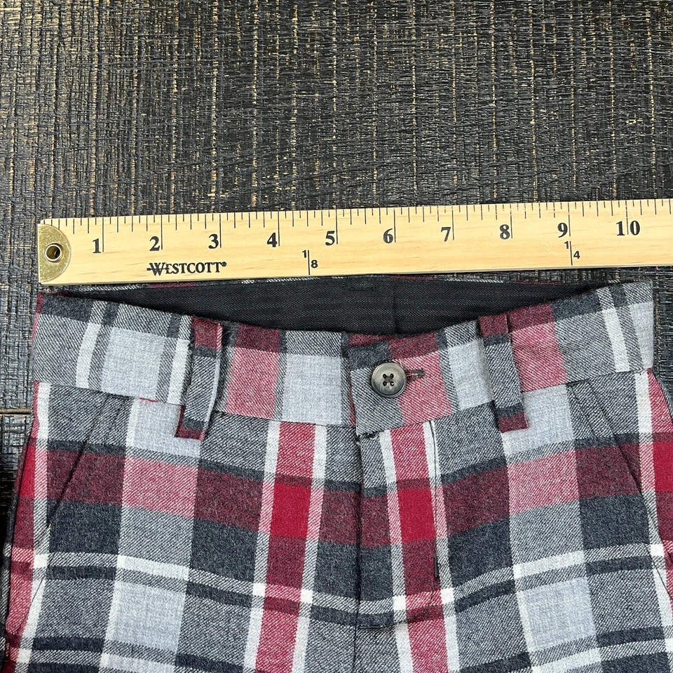 Calça Janie & Jack xadrez xadrez malha frente plana preta vermelha infantil tamanho EUA 4 - Imagem 4 de 4