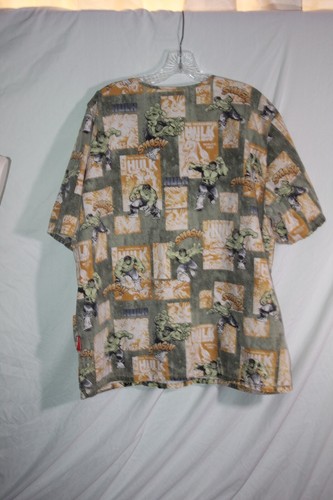 Marvel Scrubs Lot L IRONMAN & Hulk Cotton Shirts Nurse Medical Superhero - Picture 12 of 12