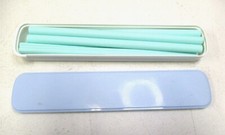 Reusable Silicone Cyan Straws, Openable for Easy Cleaning - Lot of 6
