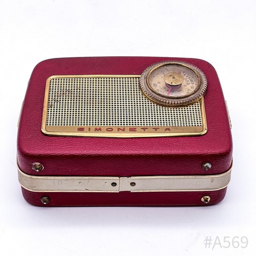 Vintage Simonetta Transistorradio Kofferradio Radio 60er Jahre Retro | Rot RAR - Bild 18 von 24
